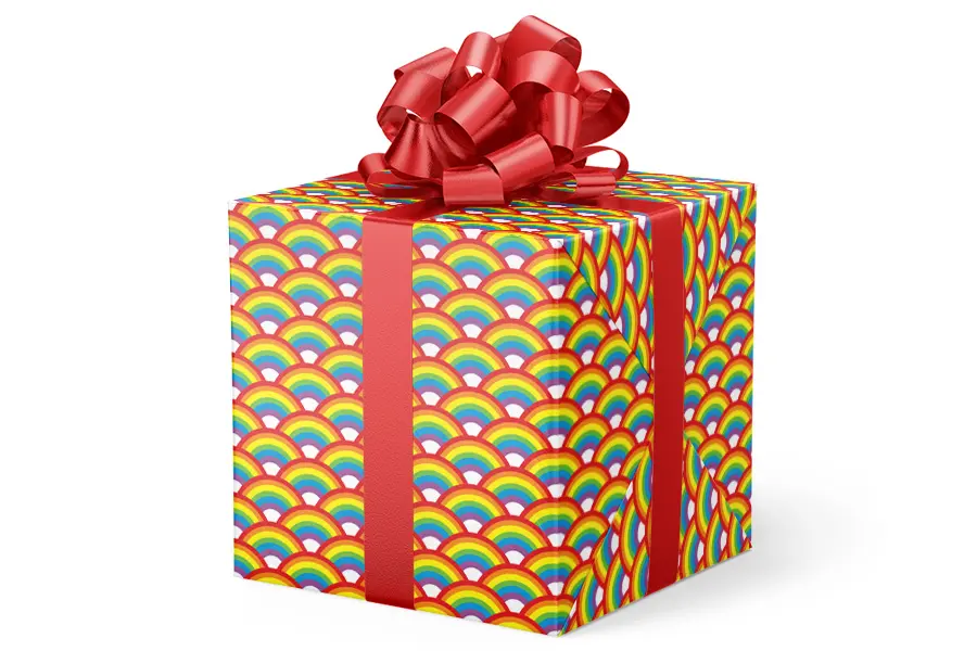 24W x 417 ft, Everyday Wrapping Paper, Over The Rainbow
