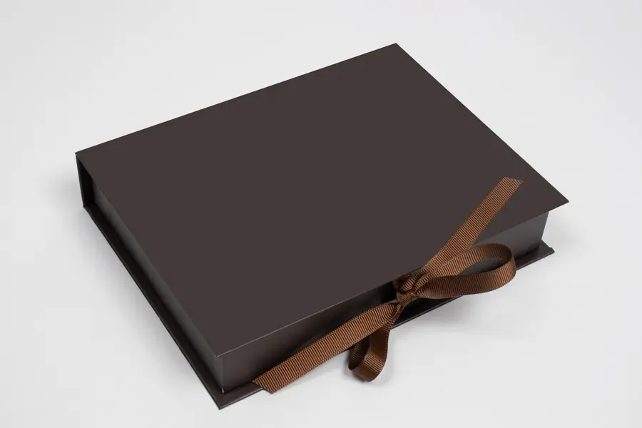 7L x 5-1/2W x 1-1/4H, Deluxe Ribbon Jewelry Boxes, Matte Chocolate Brown