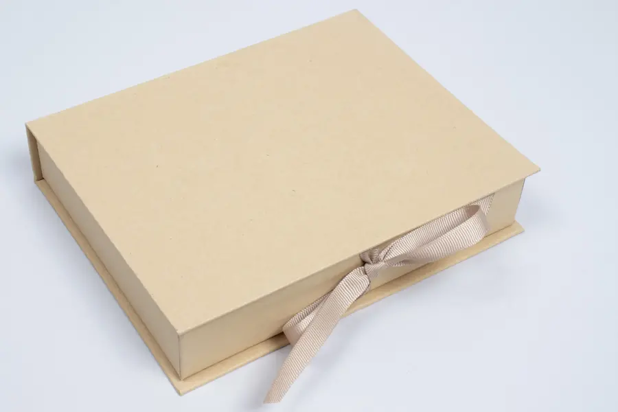 7L x 5-1/2W x 1-1/4H, Deluxe Ribbon Jewelry Boxes, Kraft