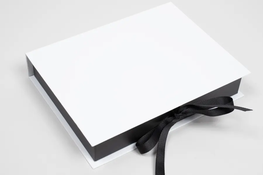 7L x 5-1/2W x 1-1/4H, Deluxe Ribbon Jewelry Boxes, Matte White