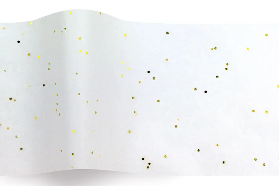 20W x 30L, Gemstone Sparkle Tissue Paper, Gold on White Gemstone
