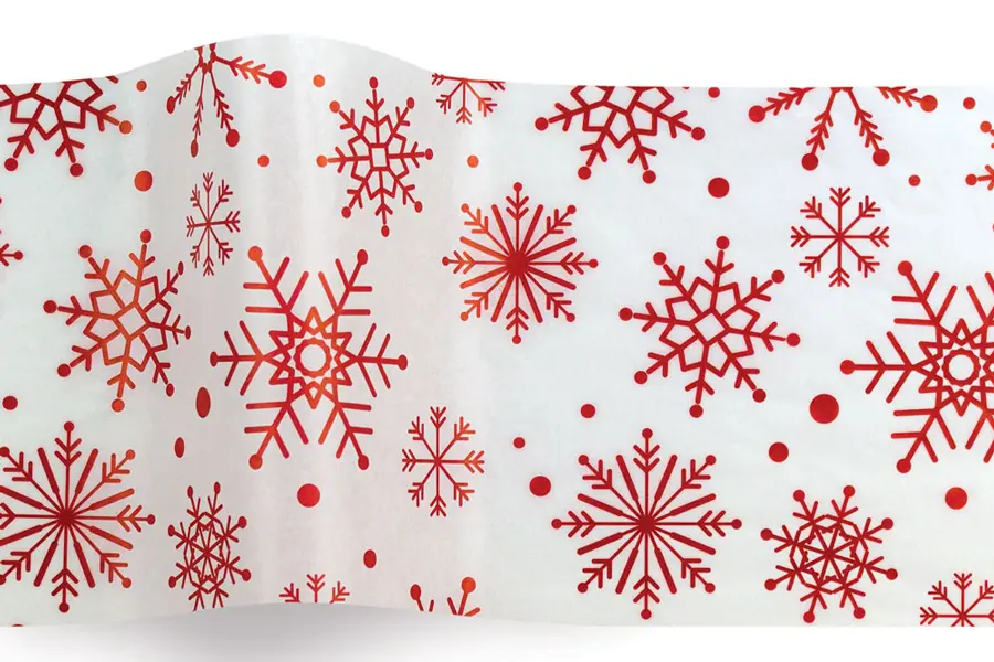 20W x 30L, Christmas and Valentines Style Tissue, Spiraling Snowflakes