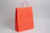 9-3/4W x 4-3/8D x 12-1/4H, Tinted Colors on Kraft Base Paper Bags with Twisted Paper Handles, Bright Warm Red