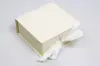 3-1/2L x 3-1/2W x 1-1/2H, Deluxe Ribbon Jewelry Boxes, Matte Creme