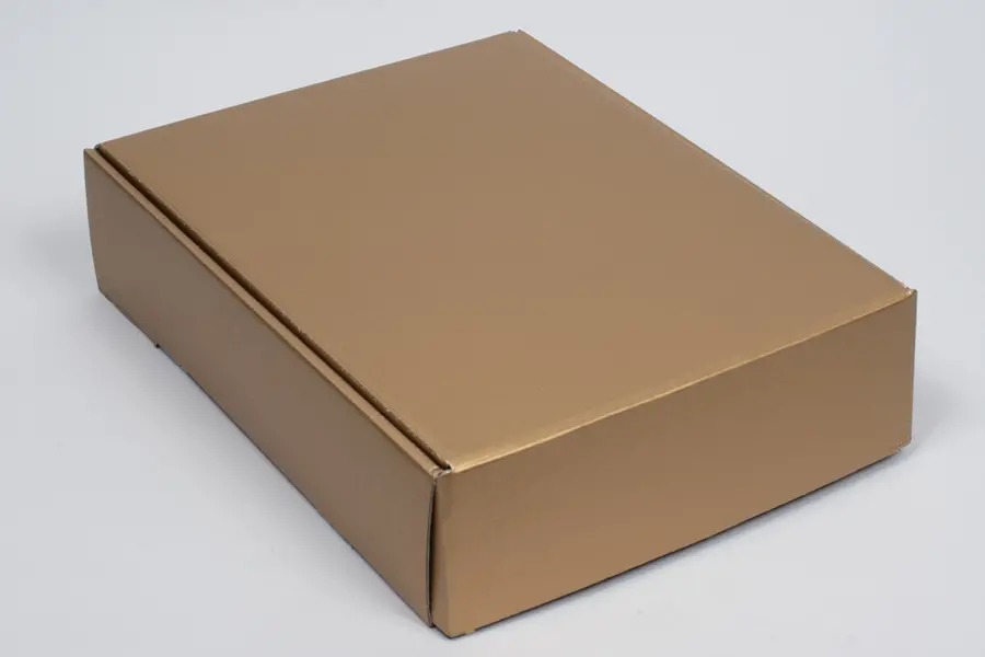 11L x 3-1/2W x 13-3/8H, Italian Wine Boxes, Spun Matte Oro Gold