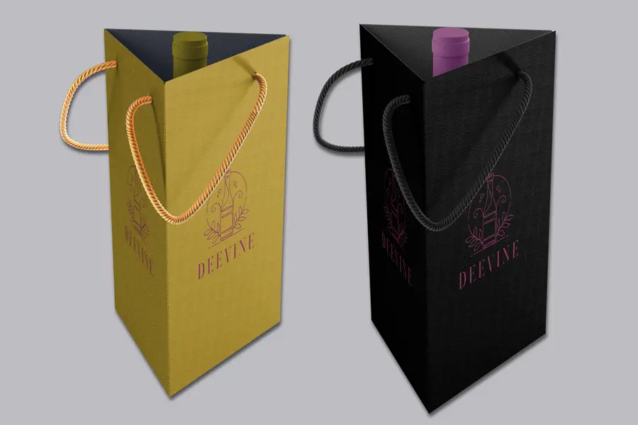 custom triangle bags for wine bottles