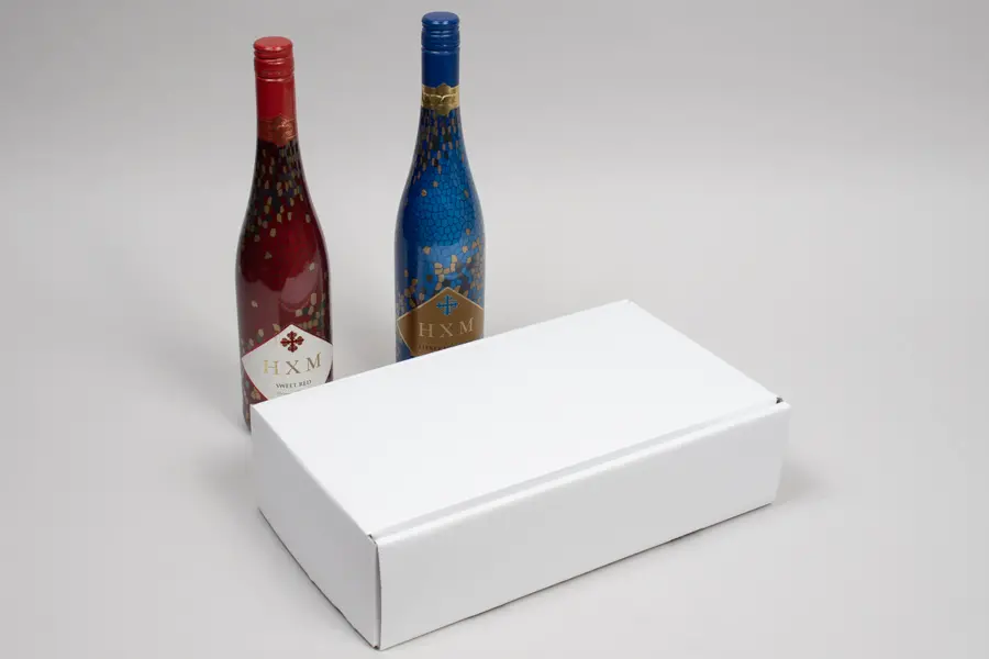 7-1/4L x 3-1/2W x 13-3/8H, Italian Wine Boxes, Spun Bianco