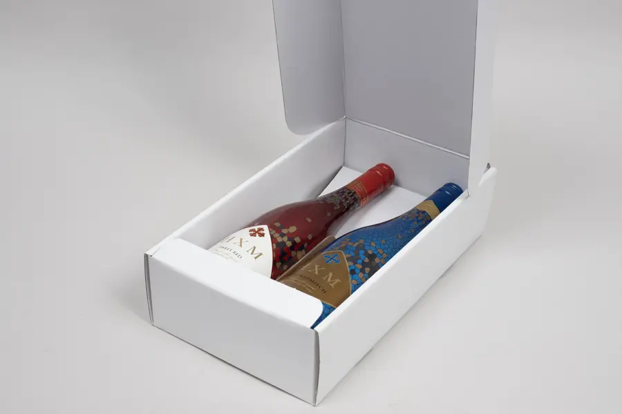 7-1/4L x 3-1/2W x 13-3/8H, Italian Wine Boxes, Spun Bianco