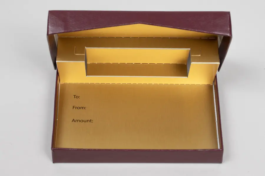 4-5/8L x 3-3/8W x 5/8H, Pop-Up Gift Card Boxes, Burgundy