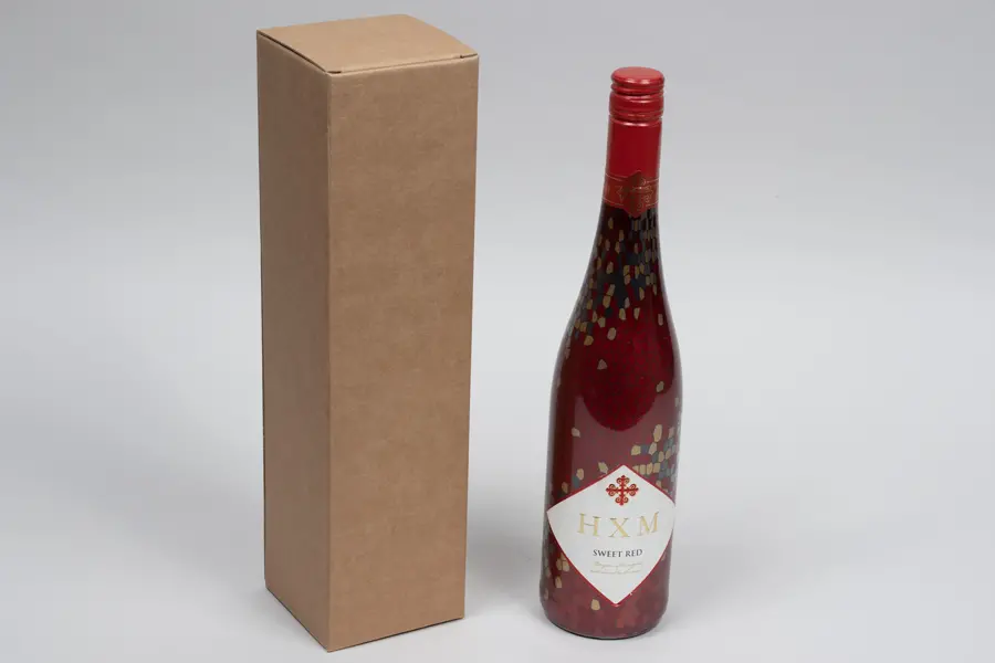 3-1/2L x 3-1/2W x 15H, Italian Wine Boxes, Natural Kraft