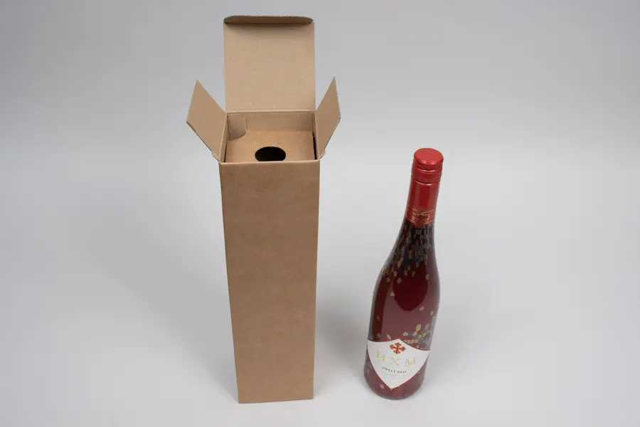 3-1/2L x 3-1/2W x 15H, Italian Wine Boxes, Natural Kraft