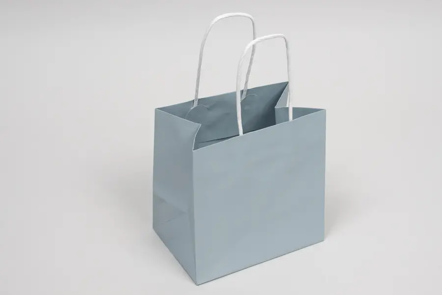 6W x 4D x 6H, Midtown Matte Colored Upscale Turn Top J Handle Bags, Frosted Blue