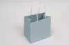 6W x 4D x 6H, Midtown Matte Colored Upscale Turn Top J Handle Bags, Frosted Blue