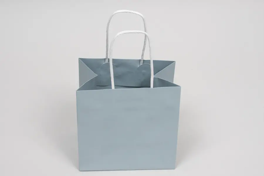 6W x 4D x 6H, Midtown Matte Colored Upscale Turn Top J Handle Bags, Frosted Blue
