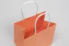 6W x 4D x 6H, Midtown Matte Colored Upscale Turn Top J Handle Bags, Peach