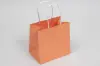 6W x 4D x 6H, Midtown Matte Colored Upscale Turn Top J Handle Bags, Peach