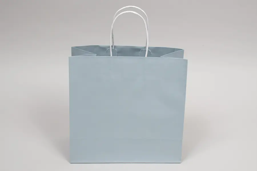 10W x 5D x 10H, Midtown Matte Colored Upscale Turn Top J Handle Bags, Frosted Blue