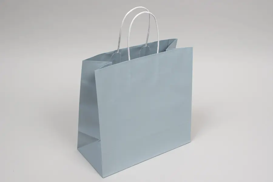 10W x 5D x 10H, Midtown Matte Colored Upscale Turn Top J Handle Bags, Frosted Blue