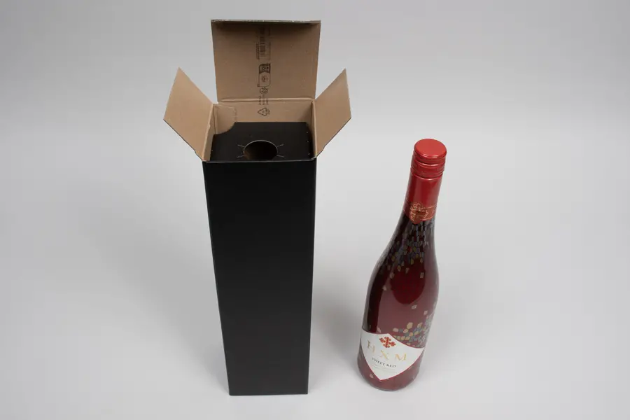 3-1/2L x 3-1/2W x 15H, Italian Wine Boxes, Nero Black