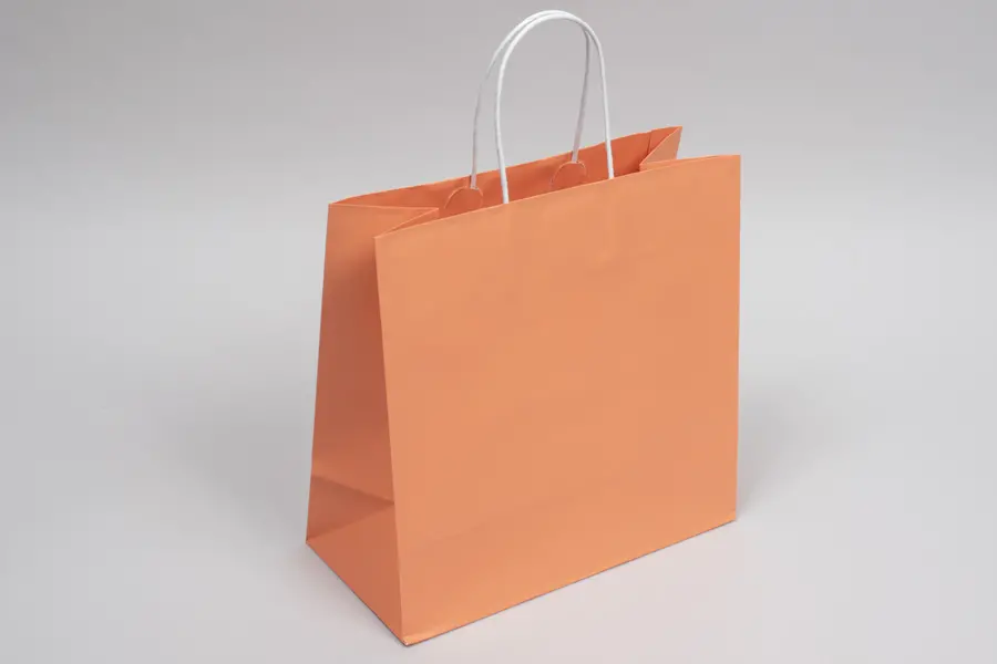 10W x 5D x 10H, Midtown Matte Colored Upscale Turn Top J Handle Bags, Peach