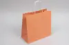 10W x 5D x 10H, Midtown Matte Colored Upscale Turn Top J Handle Bags, Peach