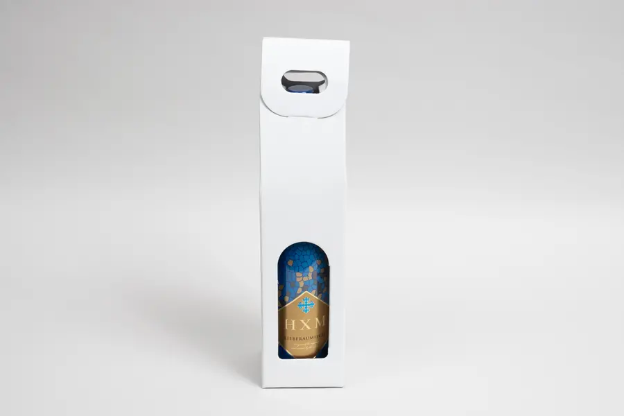 3-1/2L x 3-1/2W x 15H, Italian Wine Boxes, Spun Bianco, Windows