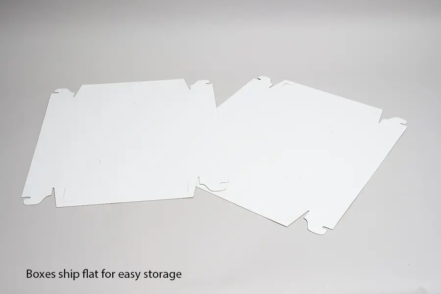 12L x 10W x 2H, Lock Corner Pizza Boxes w/ FDA-Approved Claycoat, White