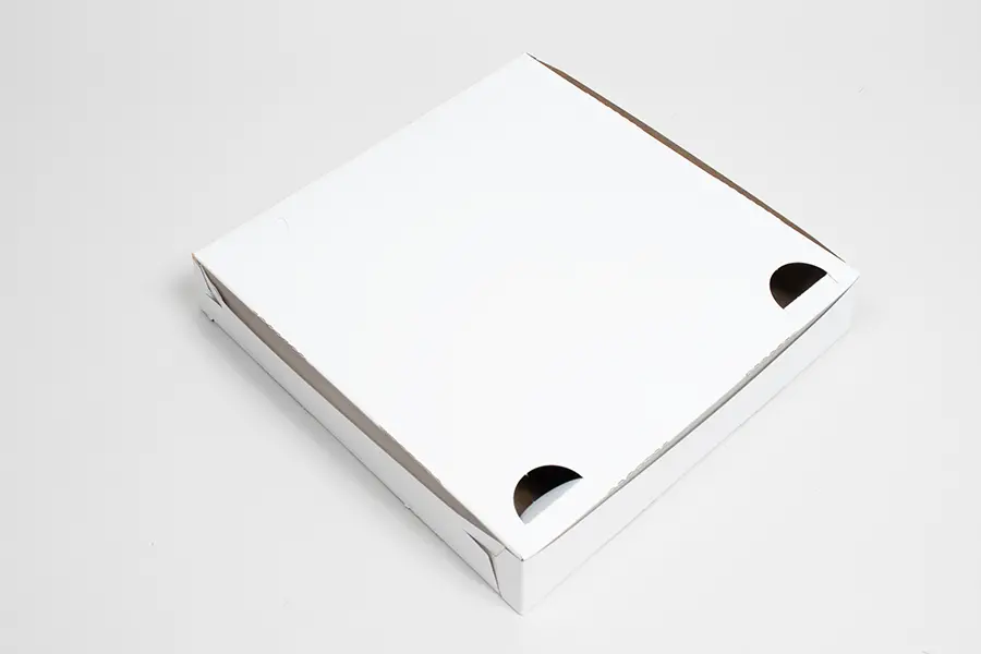 10L x 10W x 2H, Lock Corner Pizza Boxes w/ FDA-Approved Claycoat, White