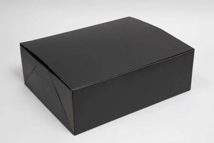 13-3/4L x 10-7/8W x 4-3/4H, Black Linen Premium Folding Gift Box, Nero Black