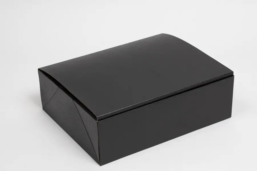 9-7/8L x 7-7/8W x 3-1/8H, Black Linen Premium Folding Gift Box, Nero Black