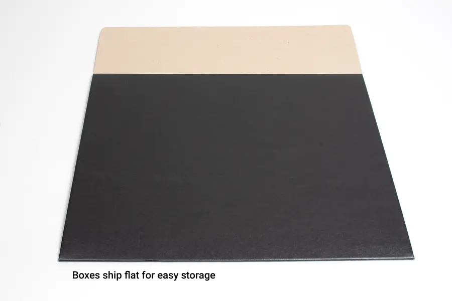 15-3/4L x 12-1/2W x 3-1/8H, Black Linen Premium Folding Gift Box, Nero Black