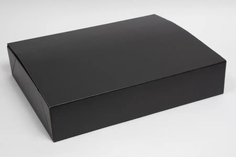 15-3/4L x 12-1/2W x 3-1/8H, Black Linen Premium Folding Gift Box, Nero Black