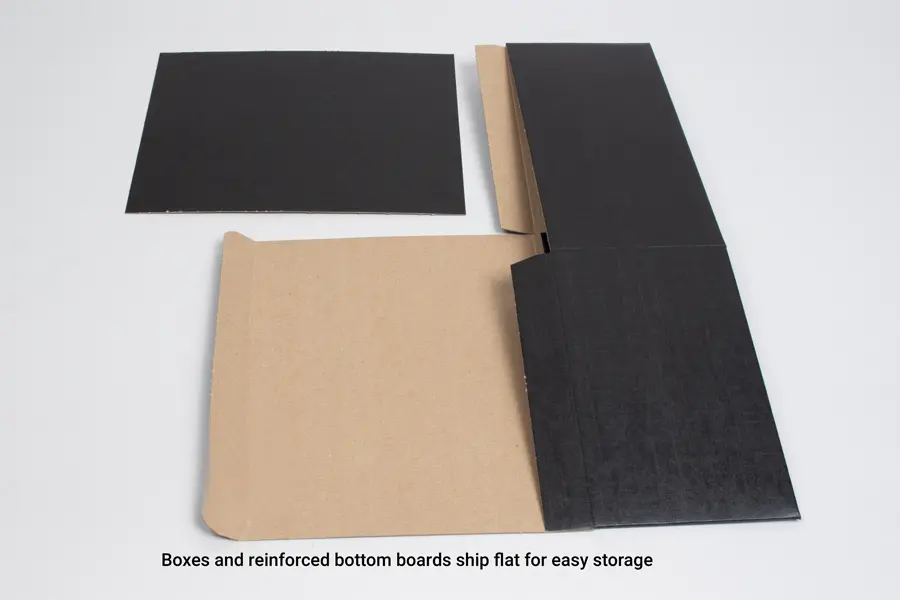 9-7/8L x 7-7/8W x 4-3/4H, Black Linen Premium Folding Gift Box, Nero Black