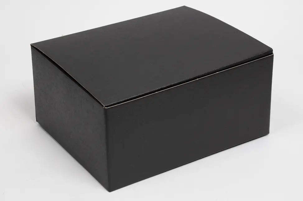9-7/8L x 7-7/8W x 4-3/4H, Black Linen Premium Folding Gift Box, Nero Black