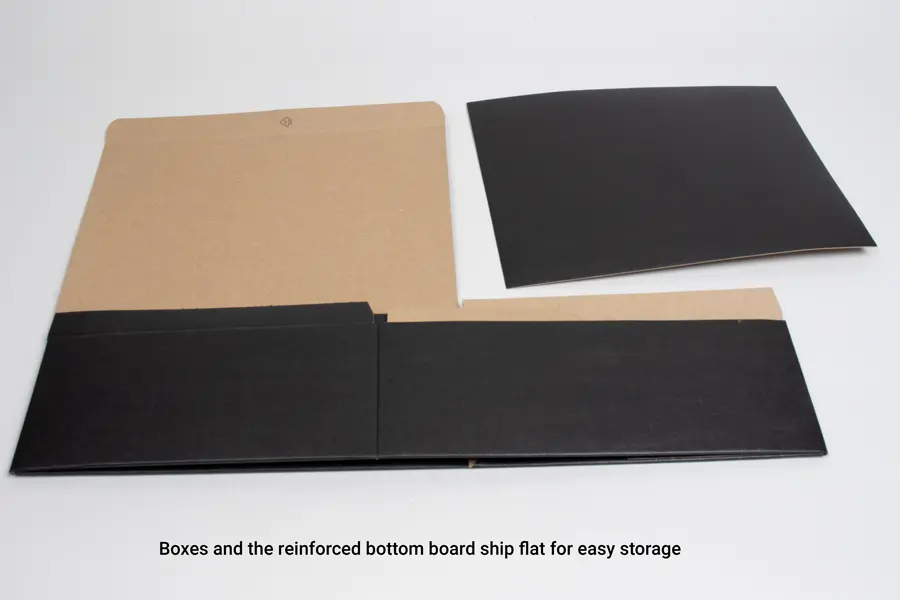 11-3/4L x 39694W x 4-3/4H, Black Linen Premium Folding Gift Box, Nero Black
