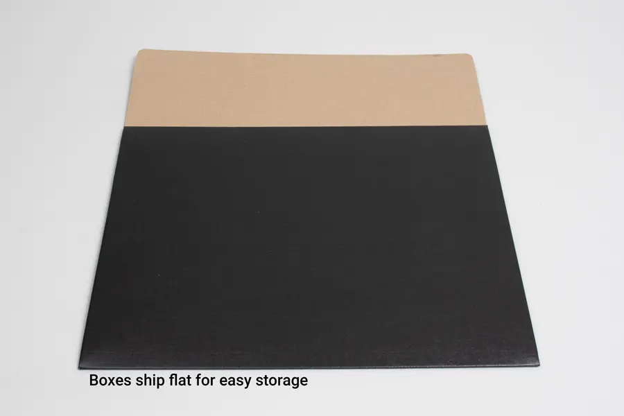13-3/4L x 10-7/8W x 3-1/8H, Black Linen Premium Folding Gift Box, Nero Black