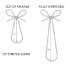 22L, Stretch Loop Bows, Metallic Silver