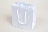 6W x 3-1/2D x 6-1/2H, White Kraft Eurototes with Rope Handles