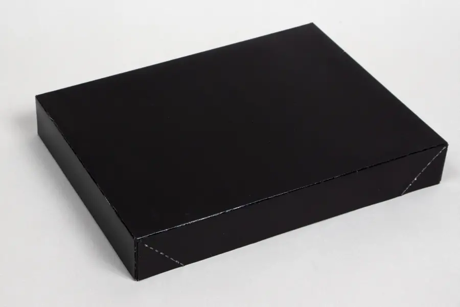 11-1/2L x 8-1/2W x 1-5/8H, Ohio Valley Colored Pop Up Apparel Boxes, Black Gloss