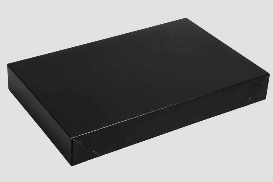 15L x 9-1/2W x 2H, Ohio Valley Colored Pop Up Apparel Boxes, Black Gloss
