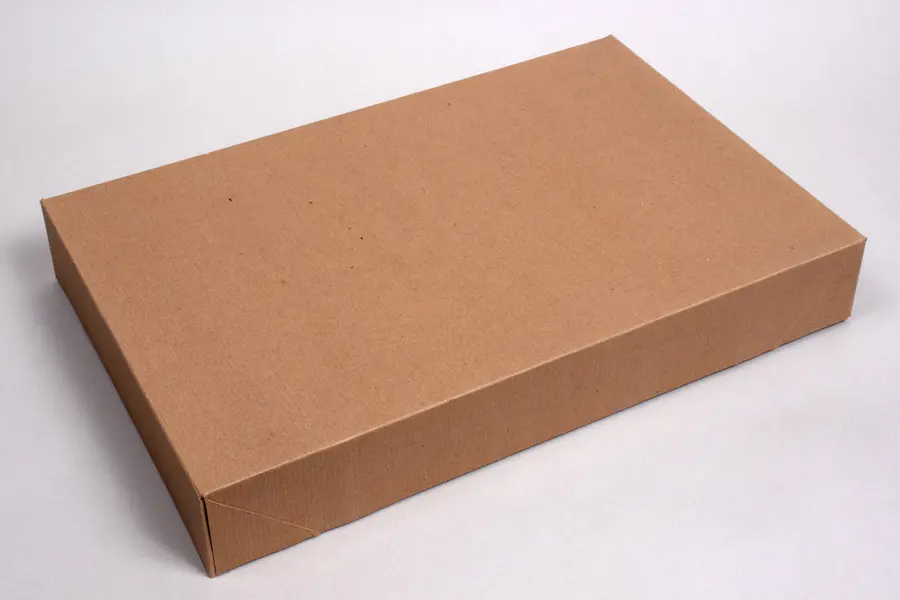 17L x 11W x 2-1/2H, Natural Kraft Pinstripe Apparel Boxes, Kraft Pinstripe