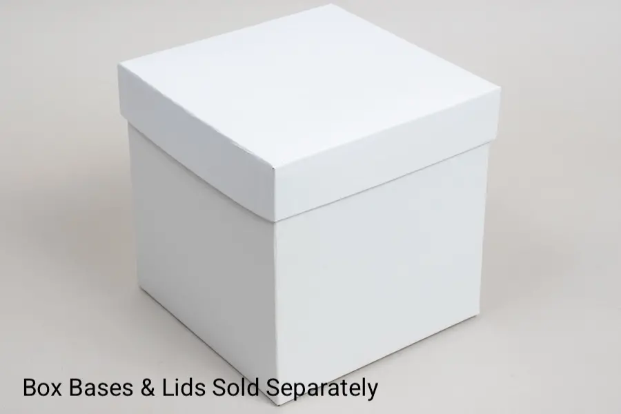 6L x 6W x 6H, High-Walled Folding Gift Box Base (Base Only), White