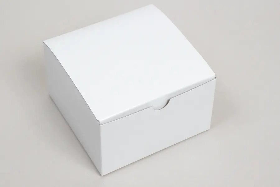 5L x 5W x 3H, Ohio Valley Natural White Gloss Tuck-Top Gift Boxes