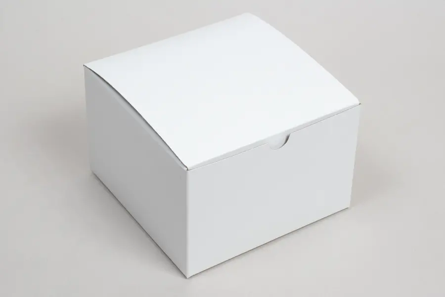 6L x 6W x 4H, Ohio Valley Natural White Gloss Tuck-Top Gift Boxes