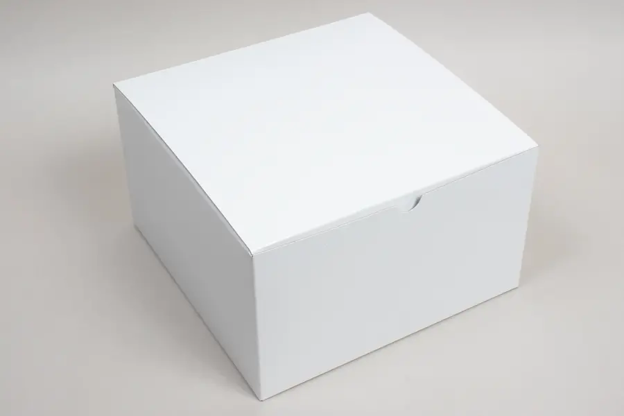 12L x 12W x 5-1/2H, Ohio Valley Natural White Gloss Tuck-Top Gift Boxes