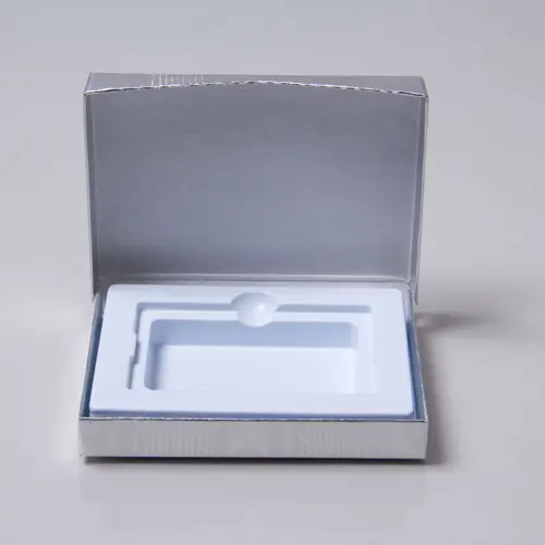 4-5/8L x 3-3/8W x 5/8H, Flip-Boxes Gift Card Boxes - Plastic Insert, Krafty Silver Snowflake