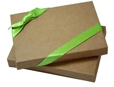 4-11/16W x 3-3/8L x 3/4H, Flip-Box Fiber Filled Jewelry Box, Matte Kraft