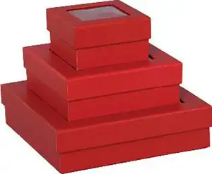 3-3/4W x 3-3/4L x 2-1/8H, Ultra-Rigid Gourmet 2 Piece Window Boxes, Red
