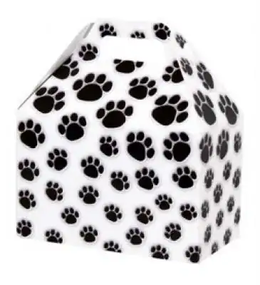8-1/2W x 5L x 5-1/2H, Theme Gable Gift Basket Boxes, Pawprints