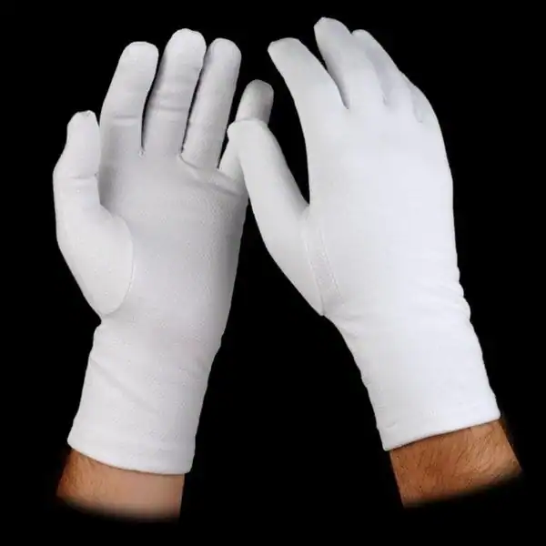 Long Honor Guard Cotton/Lycra Sure Grip Gloves, Winter Lining, L/XL